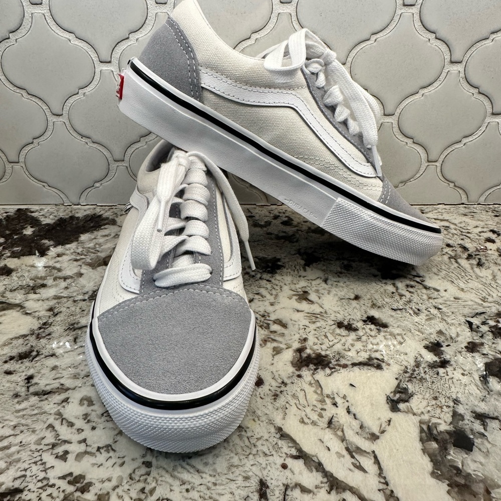 Vans Classic White and Gray Sneakers